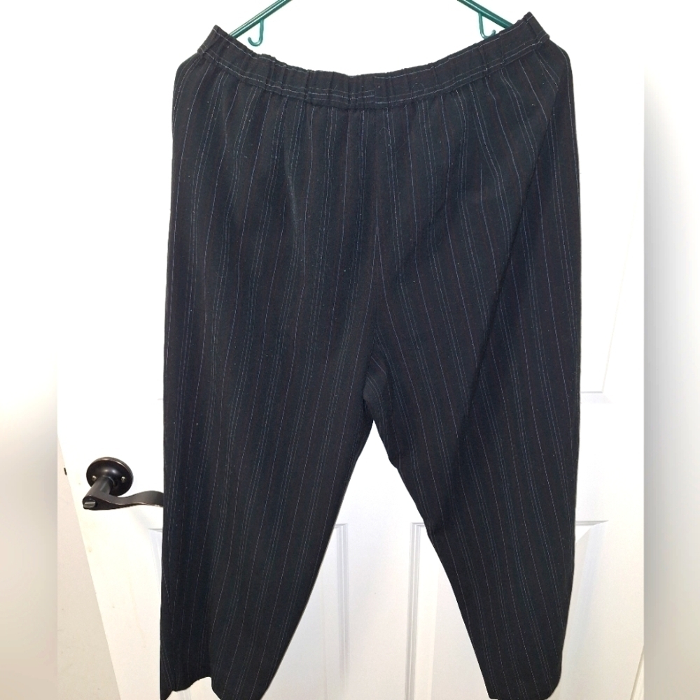 Briggs New York Black striped capris In a size 14p.